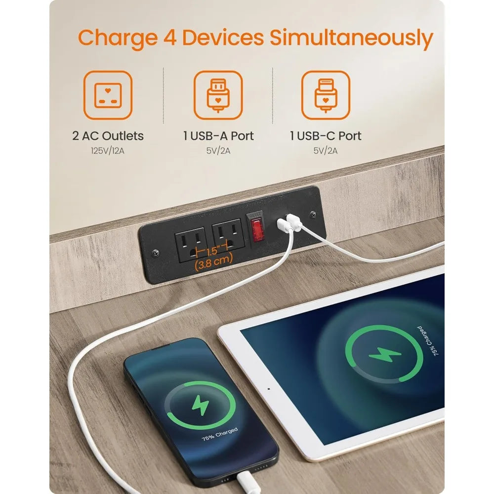 Feandrea Modern Pet Crate Furniture w/Charging Station