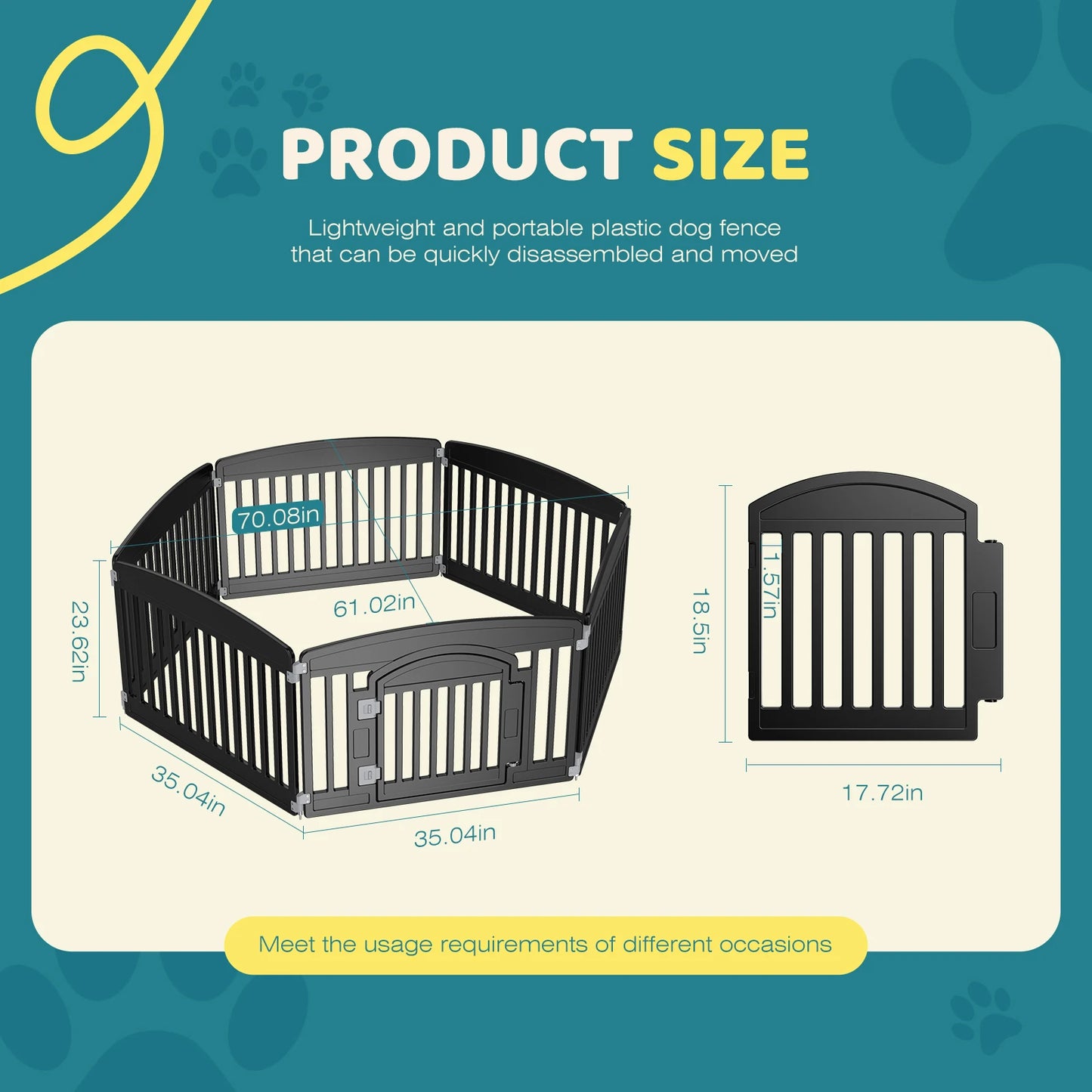 JHK 6 Panel Plastic Pet Playpen