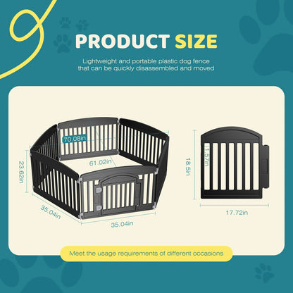 JHK 6 Panel Plastic Pet Playpen