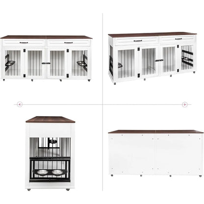 XL Double Pet Kennel TV Stand