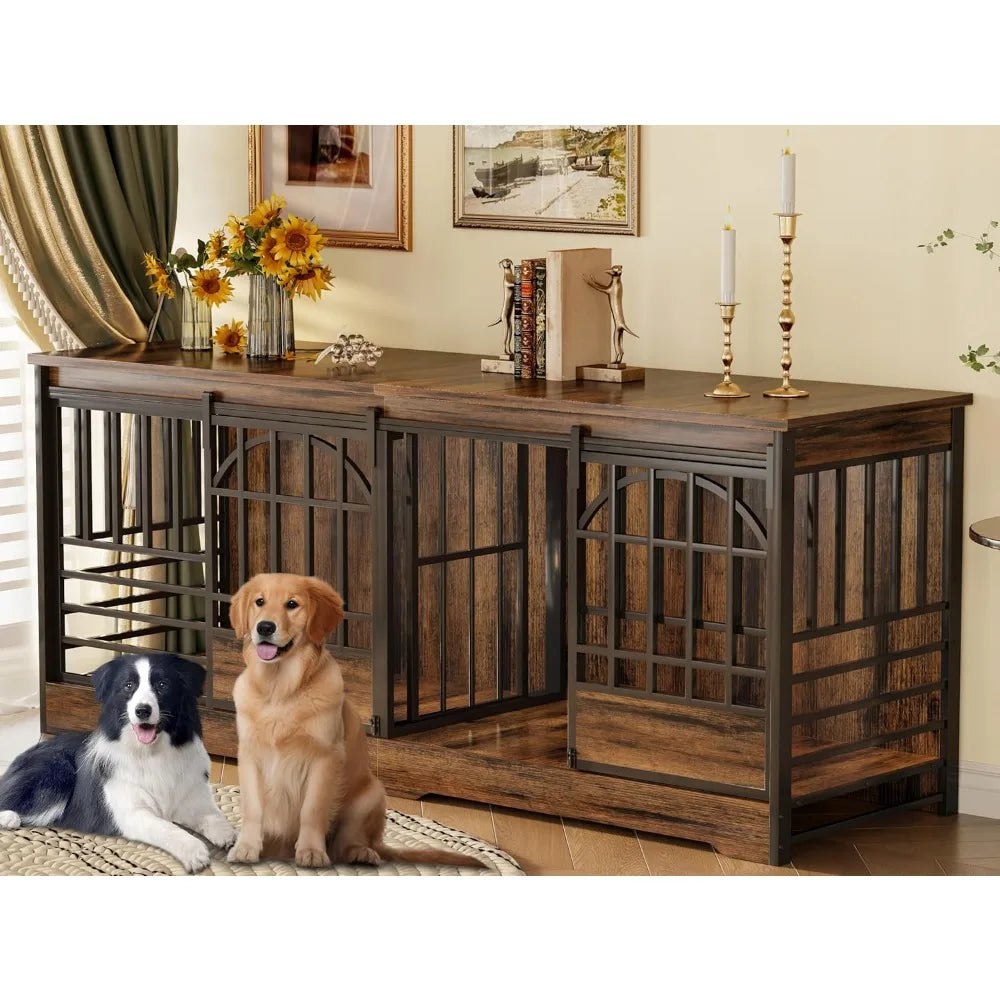 78 Inch Double Pet Crate Furniture
