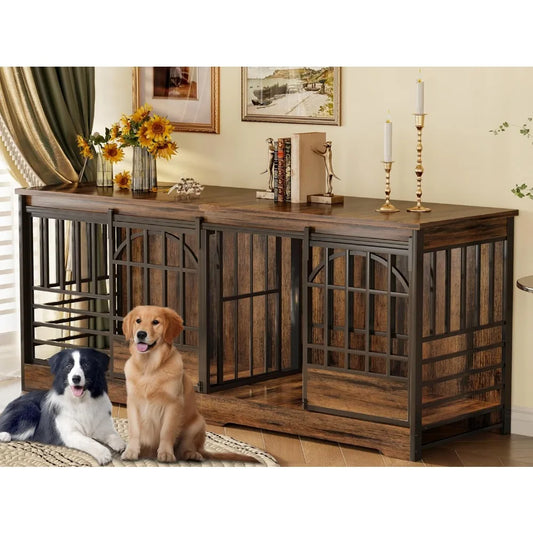 78 Inch Double Pet Crate Furniture