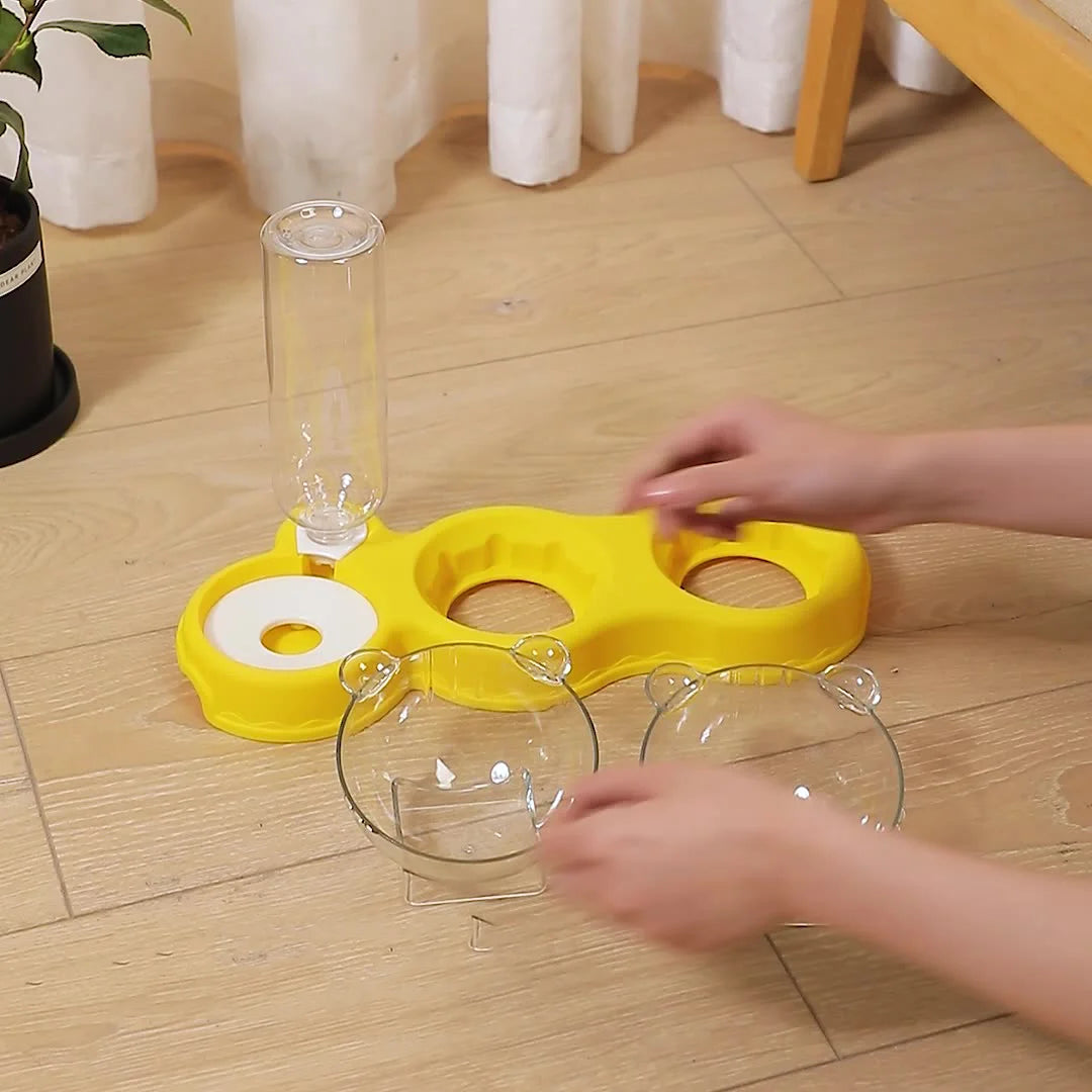 3 in 1 Feeder & Automatic Water Bowl for Pets