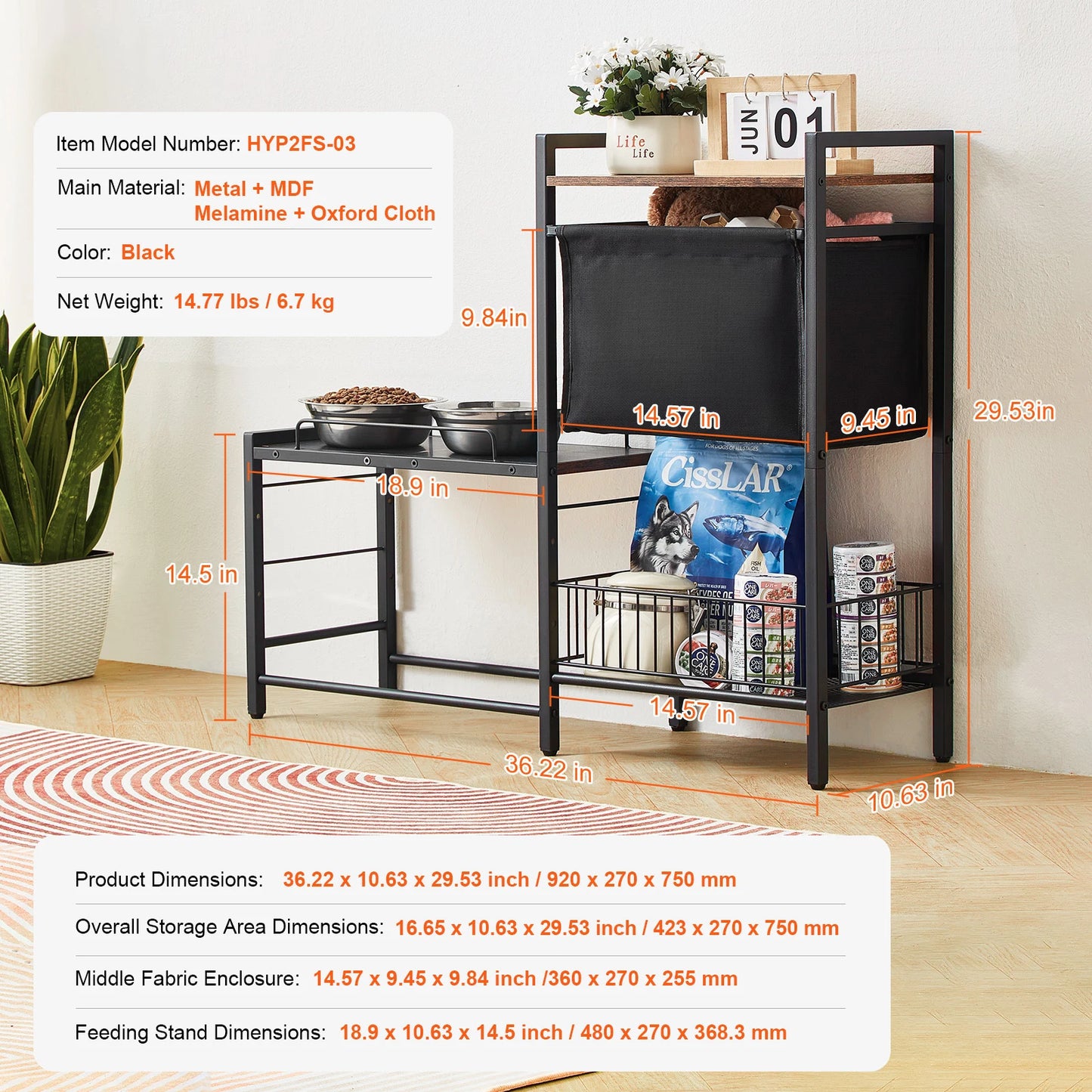 VEVOR Pet Feeding Station with Storage