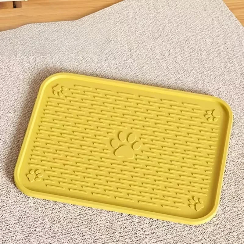 Anti-Slip Pet Food Mat w/Raised Edges