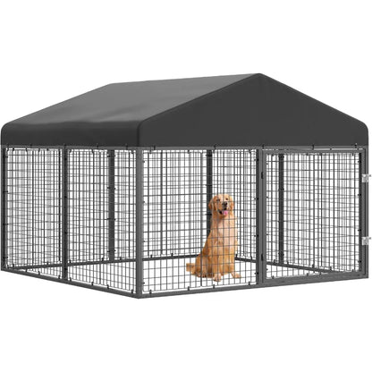 Heavy Duty Outdoor Pet Enclosure w/Galvanized Roof
