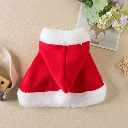 Christmas Pet Santa Cloak Costume