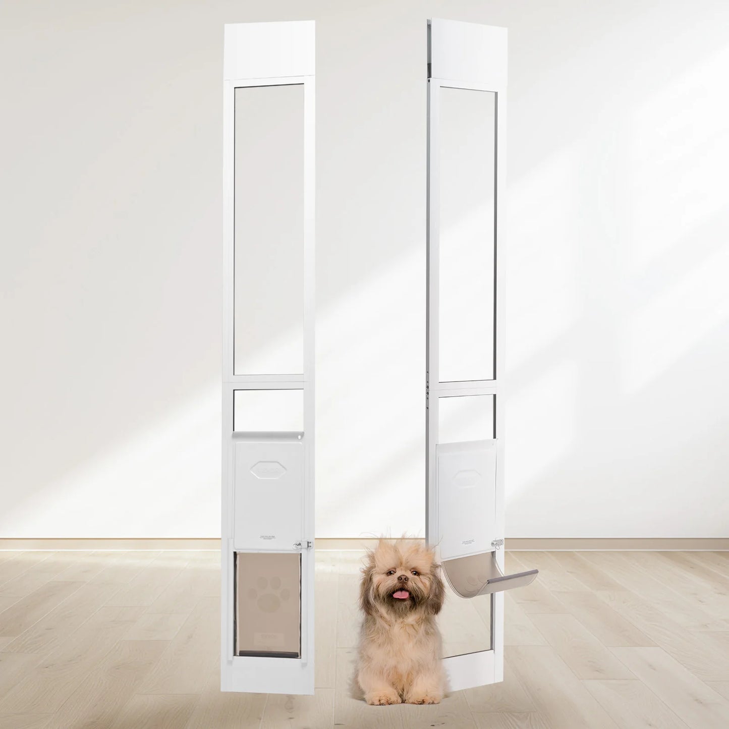 SucceBuy Sliding Glass Door Adjustable Height Pet Door
