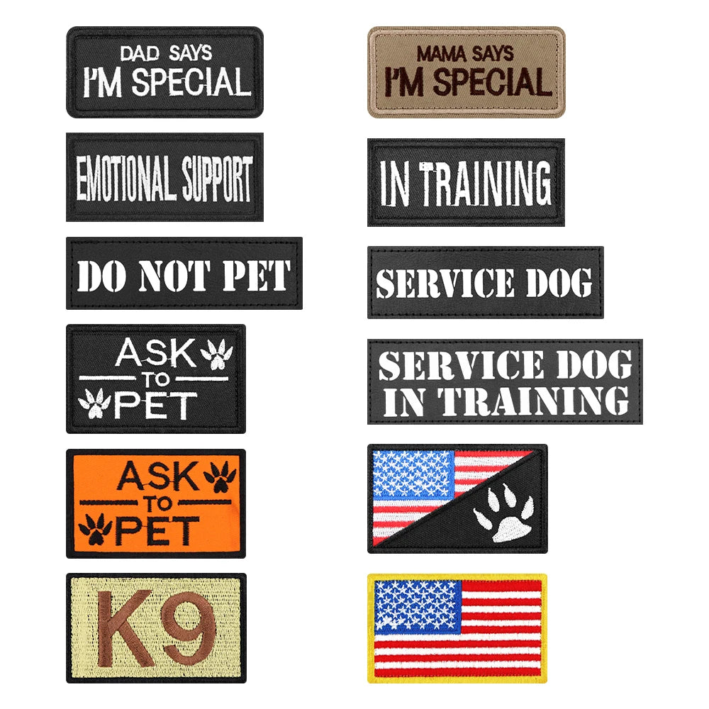 12 Pc Tactical Patch Bundle for Dog Vest/Harness