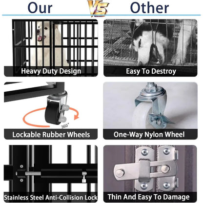 Heavy Duty Escape Proof Kennel w/Lockable Wheels