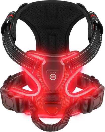 LED Rechargeable No Pull Dog Harness
