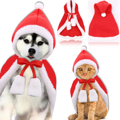 Christmas Pet Santa Cloak Costume