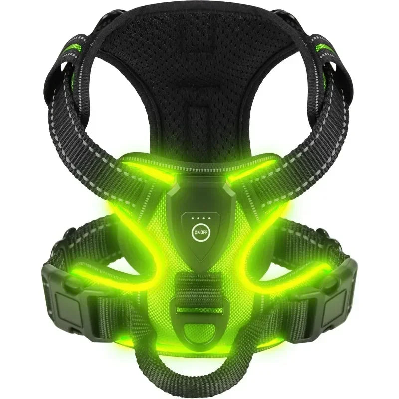 LED Rechargeable No Pull Dog Harness