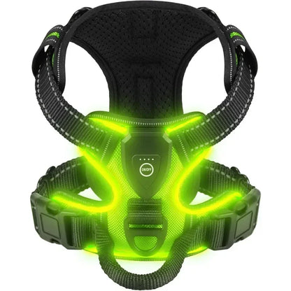LED Rechargeable No Pull Dog Harness