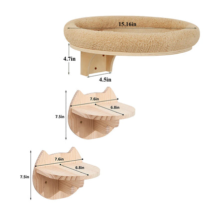 Wall Mounted Climbing Ladder with Scratching Post