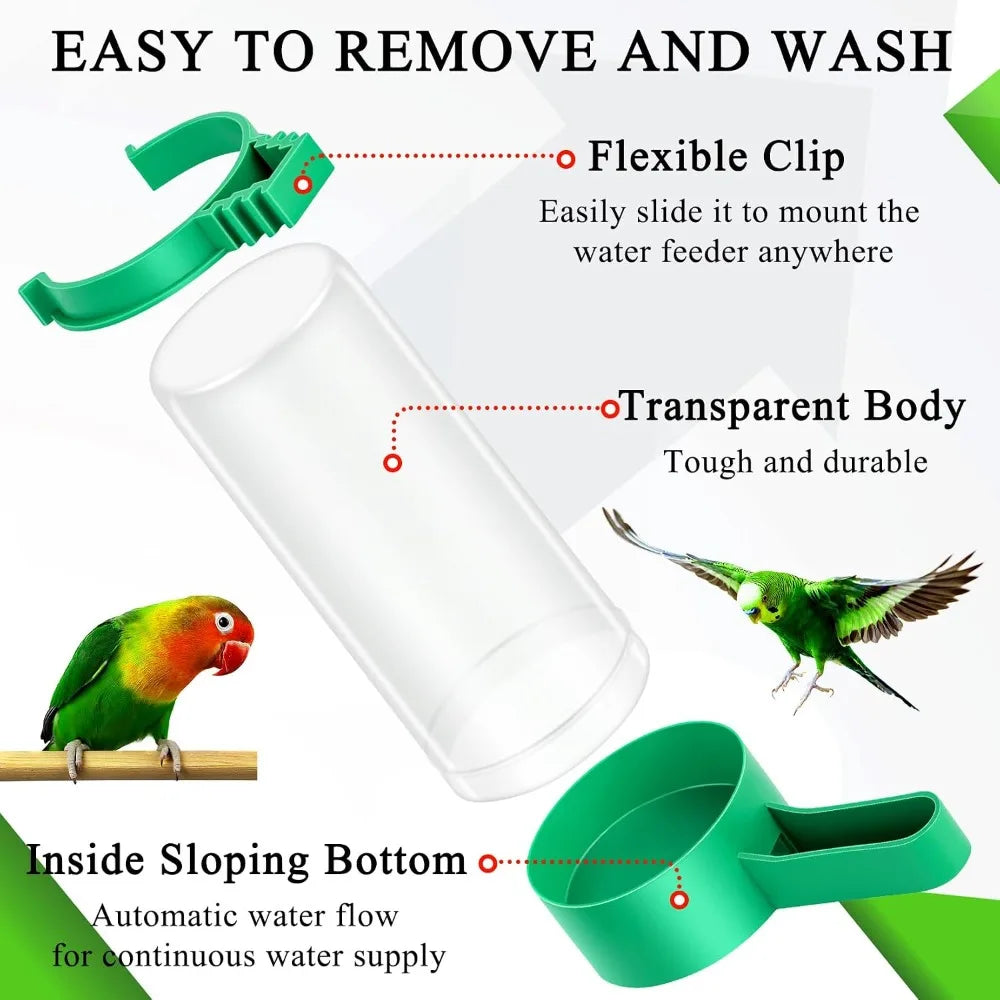 4 pcs Plastic Bird Water Feeder Drinker Clip