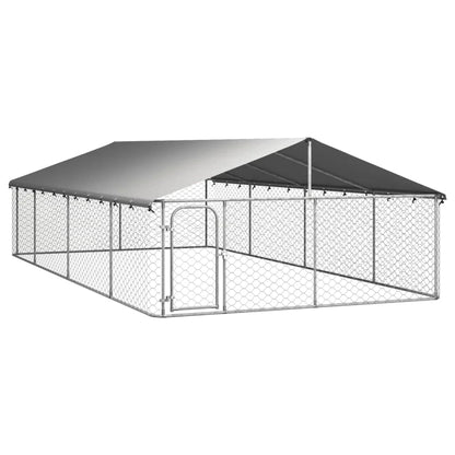 Galvanized Steel Outdoor Kennel with Roof