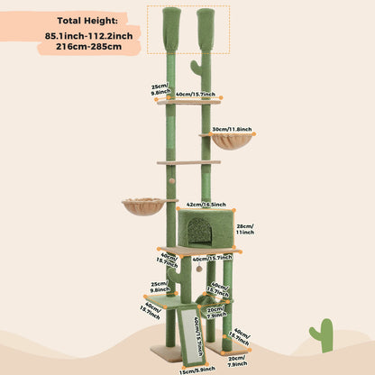 Floor to Ceiling Cactus Cat Tree with Scratching Post