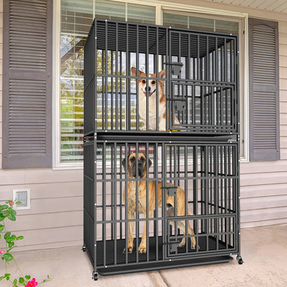 Heavy Duty Stackable Kennel w/Lockable Wheels