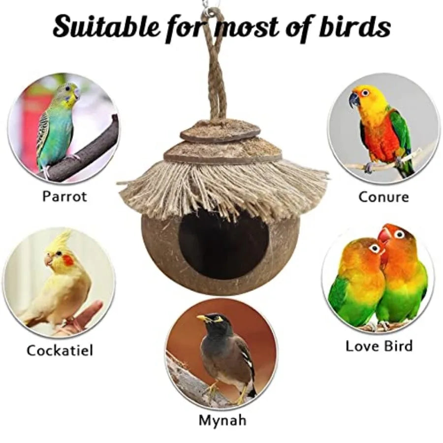 Coconut Natural Hide Hanging Birdhouse