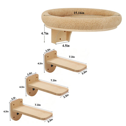 Wall Mounted Climbing Ladder with Scratching Post
