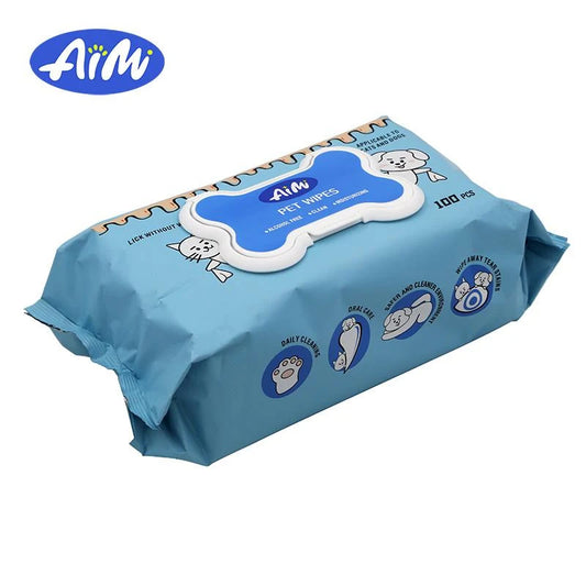 Hypoallergenic Pet Wipes, Unscented, 100 PCS
