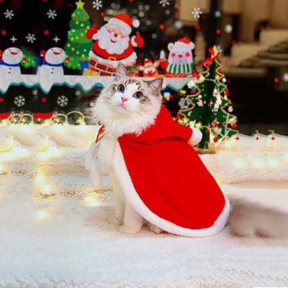 Christmas Pet Santa Cloak Costume