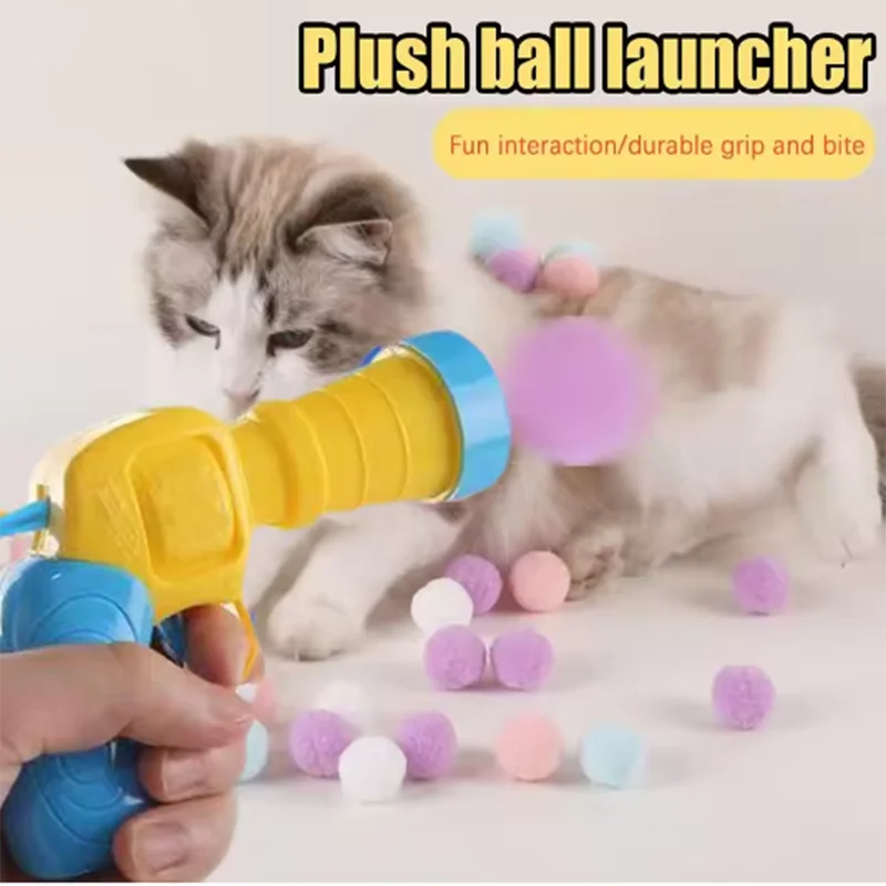 Interactive Toy Gun 10/20/30/100Pc Ball Launcher for Pets