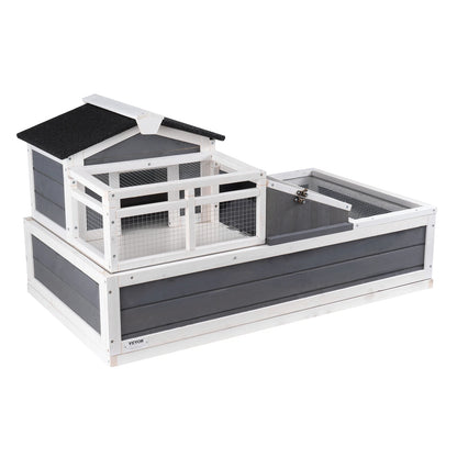 SucceBuy Wooden Reptile Habitat with Adjustable Lamp Holder