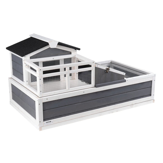 SucceBuy Wooden Reptile Habitat with Adjustable Lamp Holder