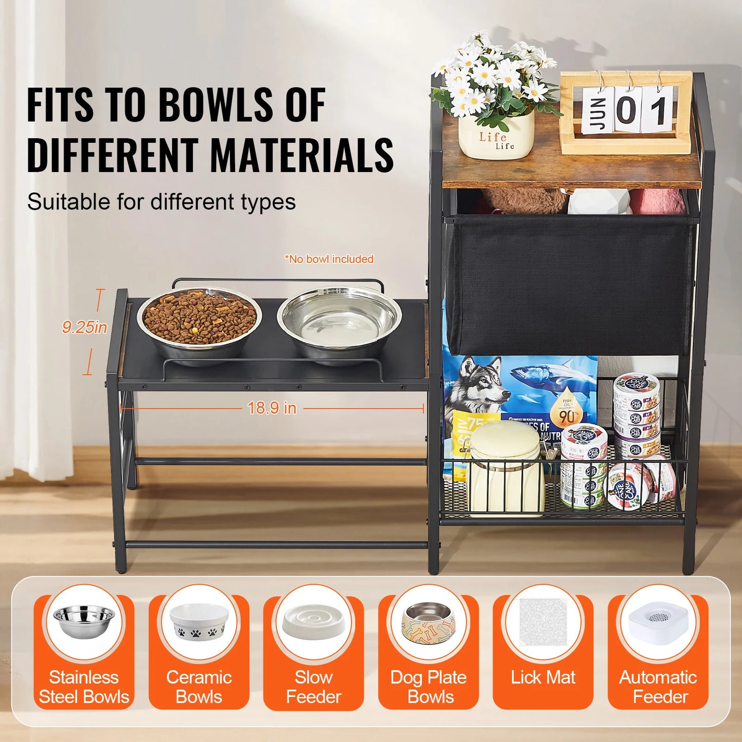VEVOR Pet Feeding Station with Storage
