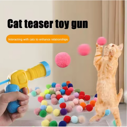 Interactive Toy Gun 10/20/30/100Pc Ball Launcher for Pets