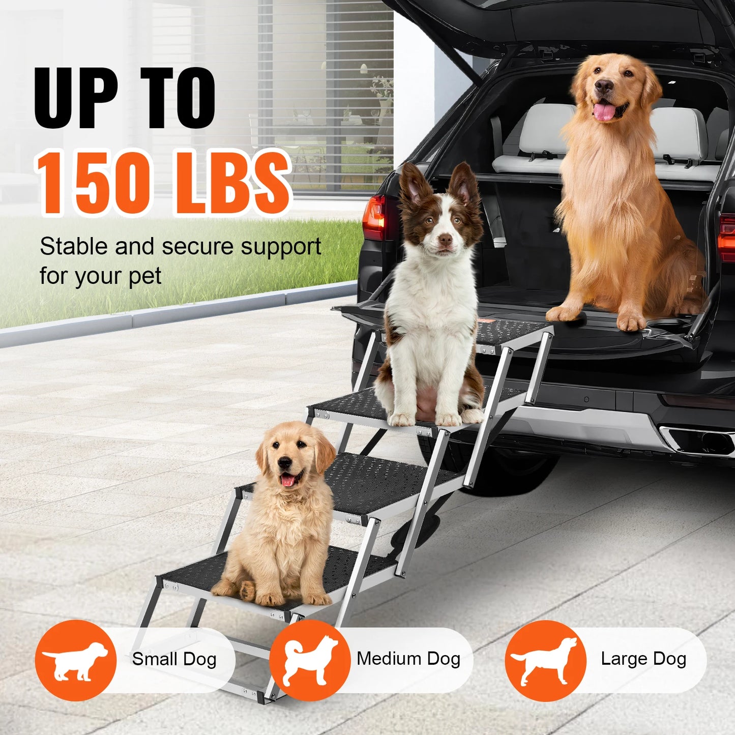 SucceBuy Pet Stairs for Vehicles (up to 150lbs)