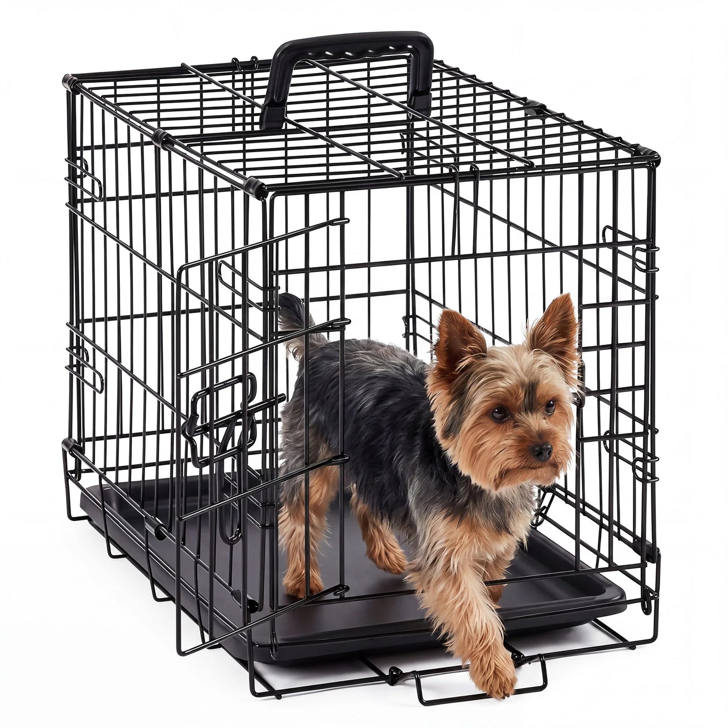 JHK 18 Inch Single Door Metal Dog Crate w/Tray
