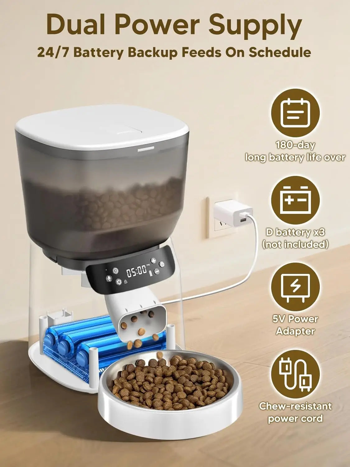 Automatic Pet Feeder/Water Fountain Set