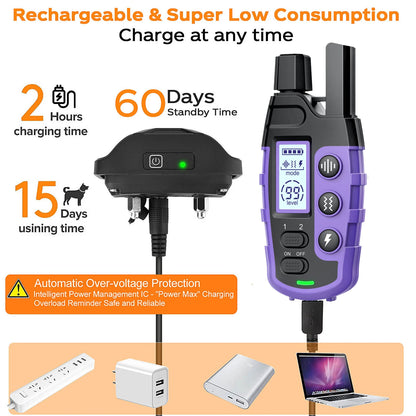 Waterproof Electric Dog Training Collar w/Remote Control