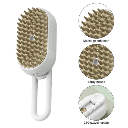 Pet Hair Brush with Steam Spray