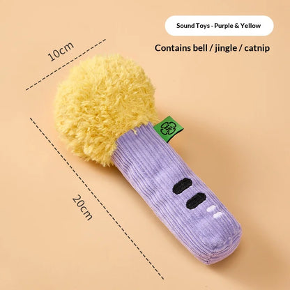 Squeaky Crinkle Pet Chew Toy w/Catnip