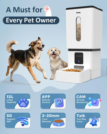 Smart Automatic Pet 12L Feeder with Camera