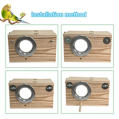 Transparent & Wood Parakeet Nesting Box