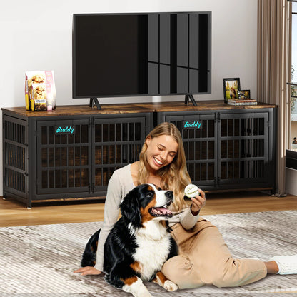Heavy Duty Dog Crate Furniture with Casters