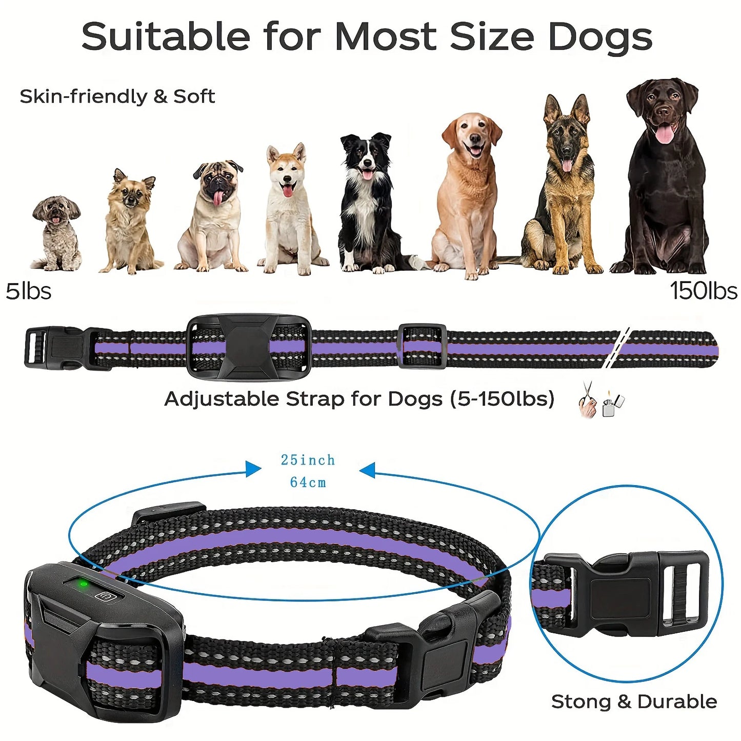 Waterproof Electric Dog Training Collar w/Remote Control