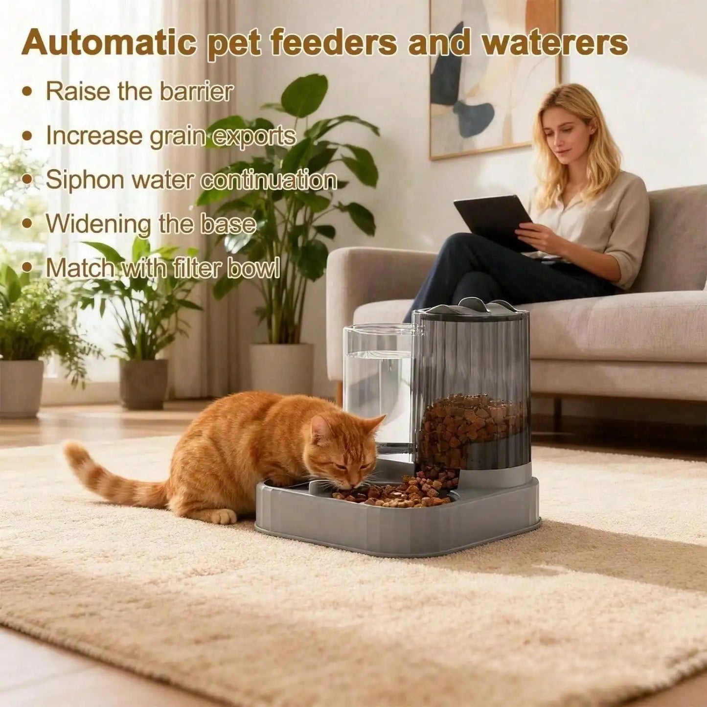 2 in 1 Automatic Pet Food & Water Dispenser