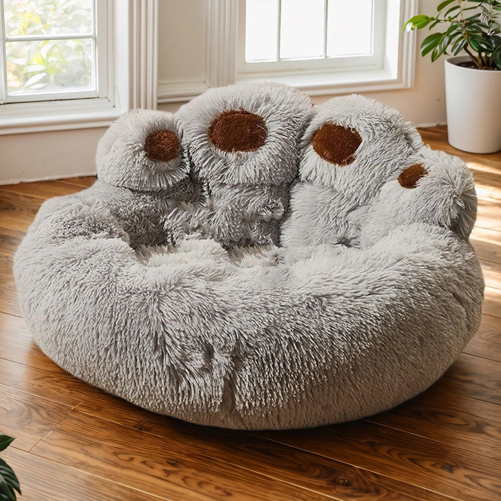 Fluffy Paw Shaped Pet Bed