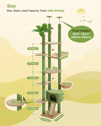 Floor to Ceiling Cactus Cat Tree with Scratching Post