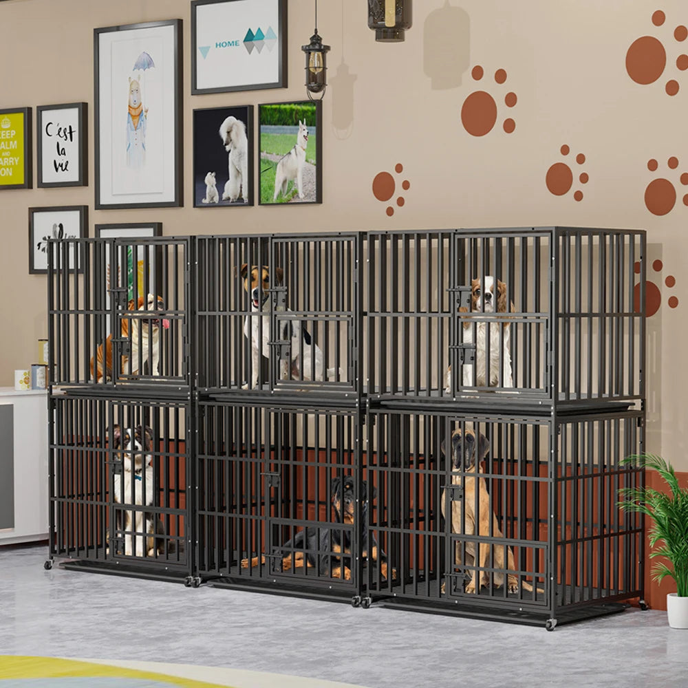 Heavy Duty Stackable Kennel w/Lockable Wheels