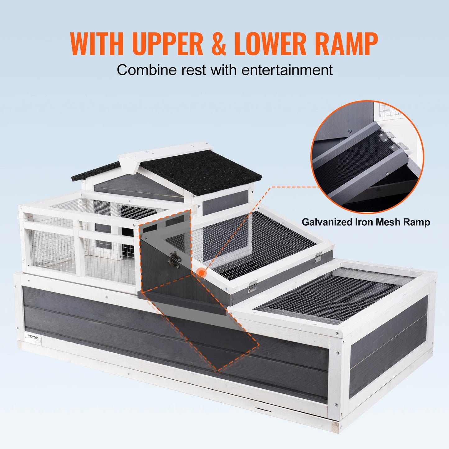 SucceBuy Wooden Reptile Habitat with Adjustable Lamp Holder