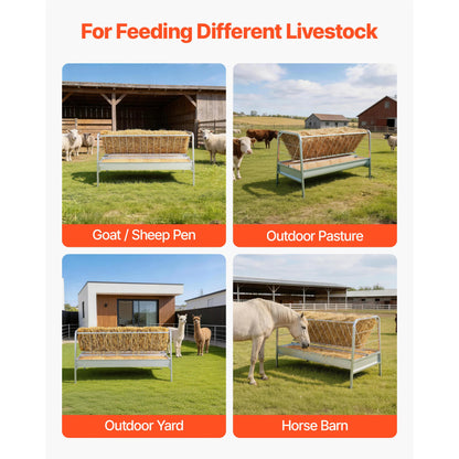 SucceBuy 80 Gal Hay Feeder w/Deep Feeding Pan