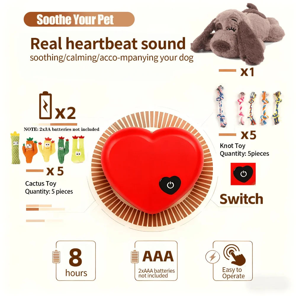Dog Heartbeat Toy for Anxiety Relief