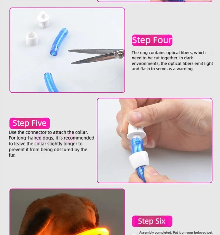 LED USB Rechargeable 3 Mode Pet Collar